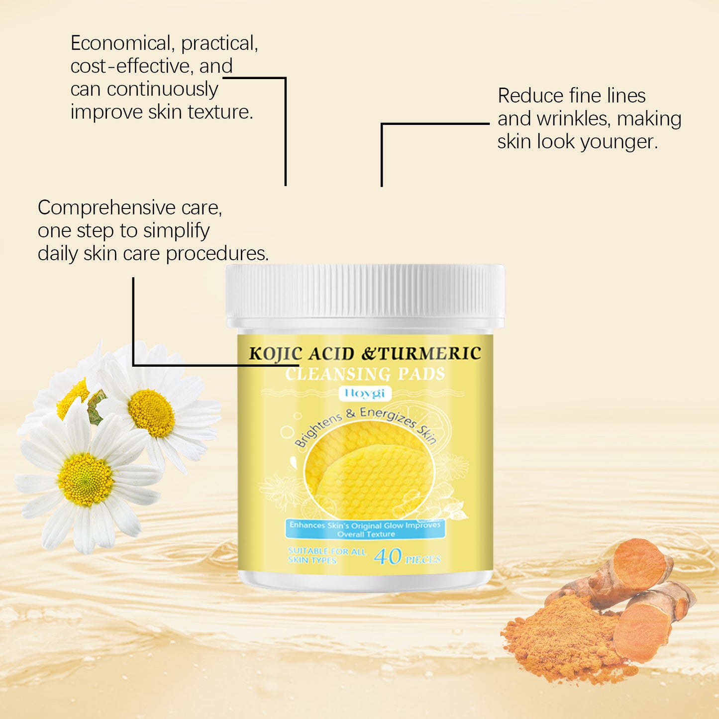 AureliaBright™ Turmeric + Kojic Acid Radiance Cleansing Pads